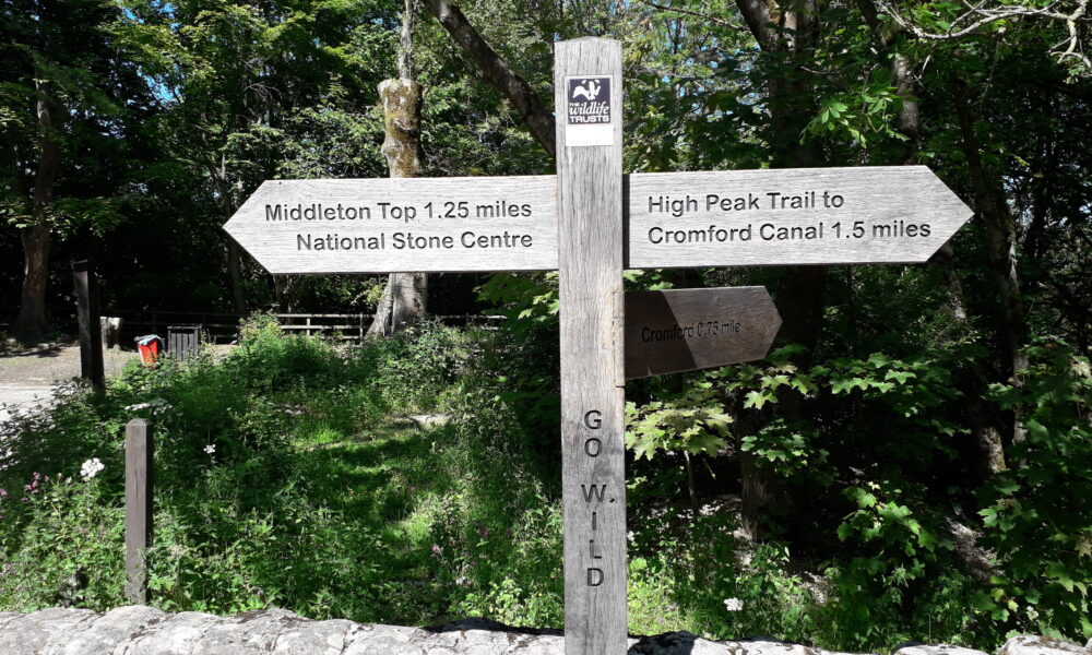 High Peak Trail Sign at Black Rocks
